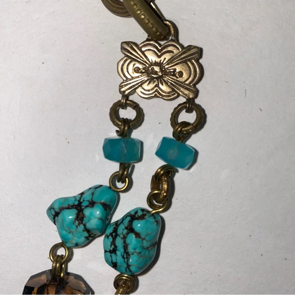 Stephen Dweck Turquoise Citrine Bronze Neiman Marcus Designer Necklace